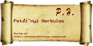 Petényi Herkules névjegykártya